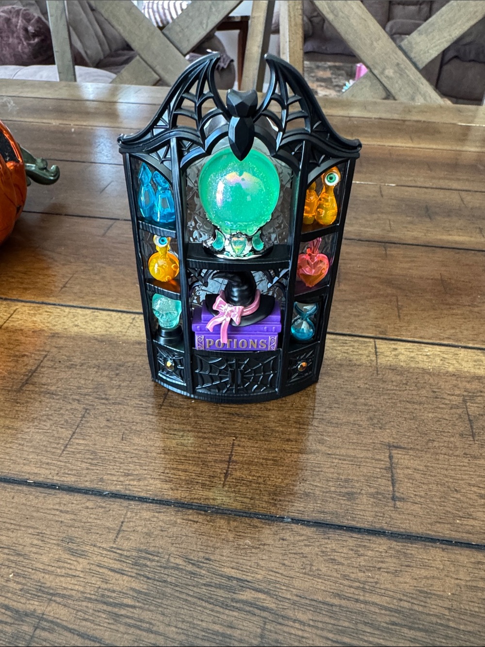 Halloween Potion Cabinet Decorative Accent in Black and Multicolor